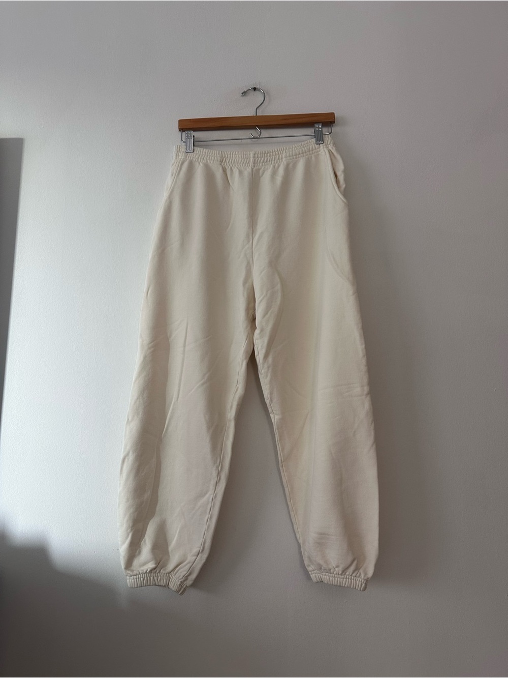 Six three seven light yellow sweatpants size medium 100% cotton